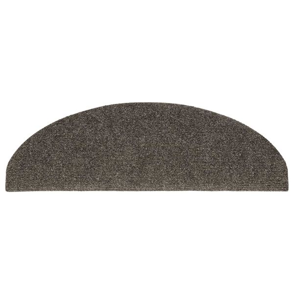 vidaXL Laiptų kilimėliai, lipnūs, 30 vnt., 65x21x4 cm, antracito spalvos, pusapvaliai, dideli