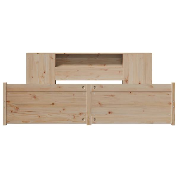 vidaXL Lova su knygų spinta be čiužinio, 180x200cm, pu&scaron;ies masyvas