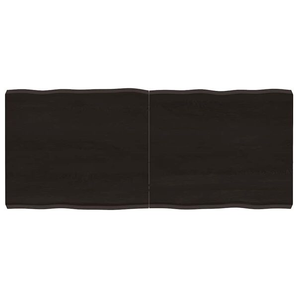 vidaXL Stalvir&scaron;is, tamsiai ruda, 140x60x(2-6) cm, medienos masyvas