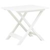 vidaXL Sulankstomas sodo stalas, baltos spalvos, 79x72x70cm, plastikas