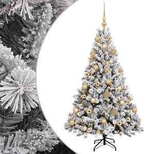 vidaXL Dirbtinė Kalėdų eglutė su burbulais 120 cm 150 LED &Scaron;ilta balta