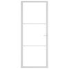 vidaXL Vidaus durys, baltos, 83x201,5cm, ESG stiklas ir aliuminis