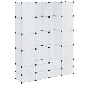 vidaXL Modulinė spinta, 18 skyrių, balta 37 x 146 x 180,5 cm
