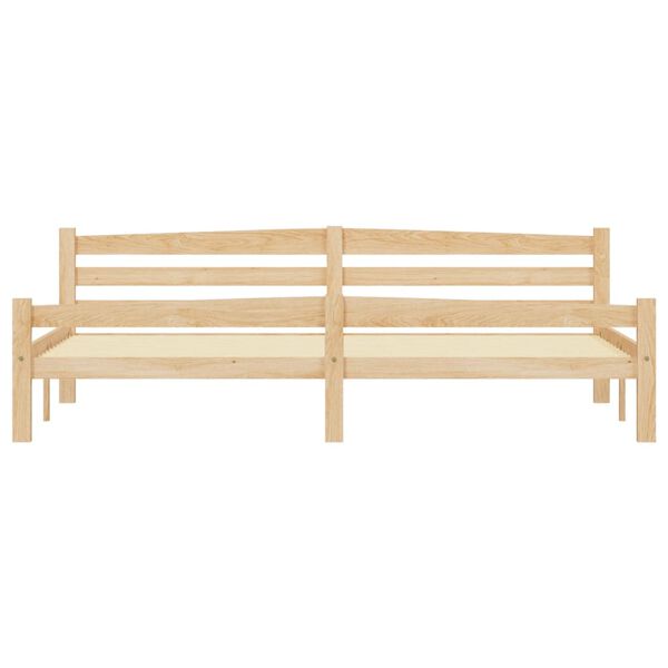 vidaXL Lovos rėmas su 2 stalčiais, 200x200cm, pu&scaron;ies medienos masyvas