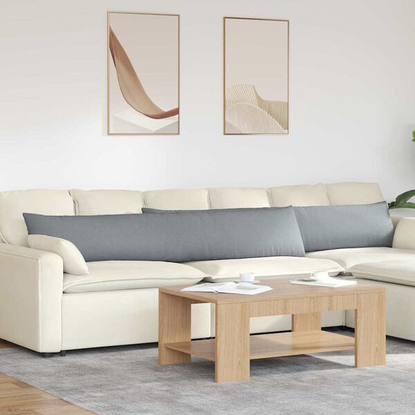 vidaXL Sofa Pagalvės 2 pcs Šviesiai pilka 200 x 40 cm audinys