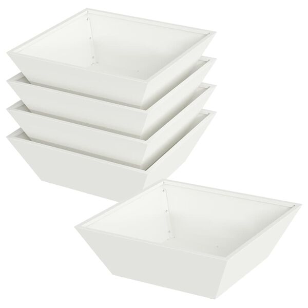 vidaXL Sodo vazonas 5 pcs Balta 50 x 50 x 15 cm