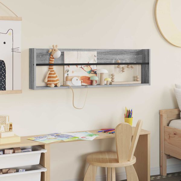 vidaXL Žurnalų stovas Pilkas Sonoma 100 x 12 x 30 cm Apdirbta mediena