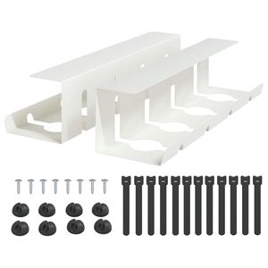 vidaXL Laidų tvarkymo dėžutė po stalu 2 vnt. Balta 43 x 12 x 10 cm