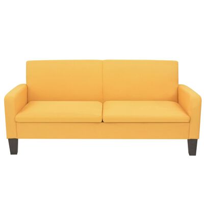 vidaXL Trivietė sofa, 180x65x76, geltonos spalvos