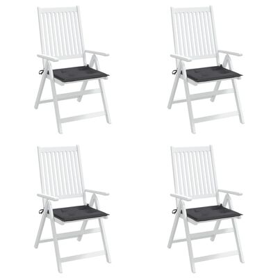 vidaXL Sodo kėdės pagalvėlės, 4vnt., antracito, 50x50x3cm, audinys