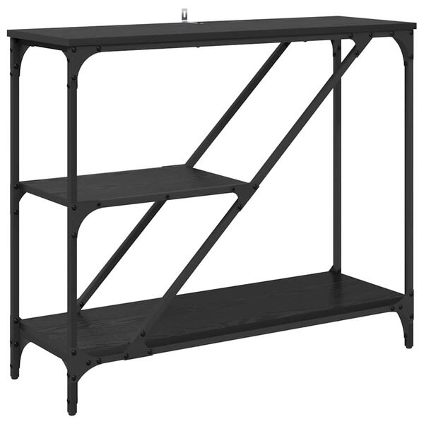 vidaXL Konsolinis stalas Juodas ąžuolas 88,5 x 30 x 75 cm