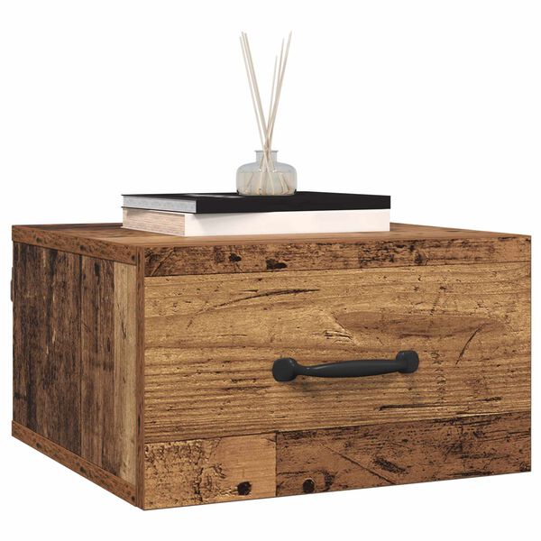 vidaXL &Scaron;alia lovos spintelė su stalčių Senovinis medis 35 x 35 x 20 cm