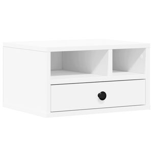 vidaXL Spausdintuvo stovas, baltas, 40x32x22,5cm, apdirbta mediena