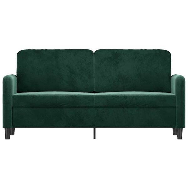 vidaXL Dvivietė sofa, tamsiai žalios spalvos, 140cm, aksomas
