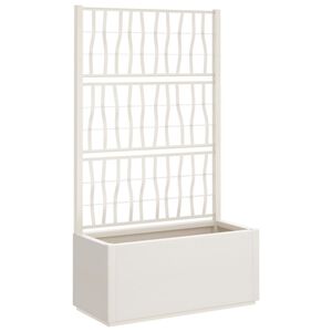 vidaXL Sodo lovelis su treliažu, baltos spalvos, 80x36x140cm, PP