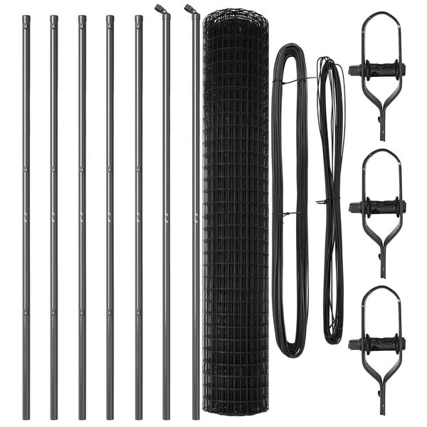 vidaXL Tvora su stulpais Pilka 1,5 x 10 m Plienas ir PVC