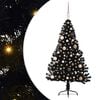 vidaXL Dirbtinis prie&scaron;&scaron;ventinis eglutė su &scaron;viesomis Juoda 150 cm PVC