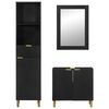 vidaXL Vonios baldų komplektas, 3 dalių, juodas, apdirbta mediena