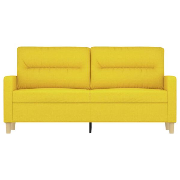 vidaXL Dvivietė sofa, &scaron;viesiai geltonos spalvos, 140cm, audinys