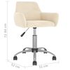 vidaXL Pasukamos valgomojo kėdės, 2vnt., kreminės spalvos, aksomas