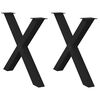 vidaXL Valgomojo stalo kojos, 2 vnt., juodos, 90x(72-73) cm, plienas, X formos