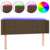 vidaXL Galvūgalis su LED, tamsiai rudos spalvos, 147x16x78/88cm