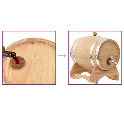 vidaXL Vyno statinė su kraneliu, pušies medienos masyvas, 6l