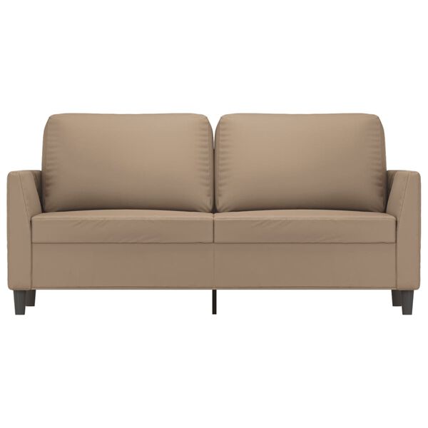 vidaXL Dvivietė sofa, kapučino spalvos, 140cm, dirbtinė oda