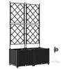 vidaXL Sodo vazonas 2 vnt. Juoda 80 x 40 x 142 cm PP