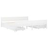 vidaXL Lovos rėmas su 4 stalčiais, baltas, 200x200cm, pu&scaron;ies masyvas