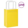 vidaXL Popieriniai mai&scaron;eliai 250vnt. su rankenomis geltonos 15x8x21 cm
