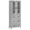 vidaXL Komoda, betono pilkos spalvos, 69,5x34x180cm, apdirbta mediena