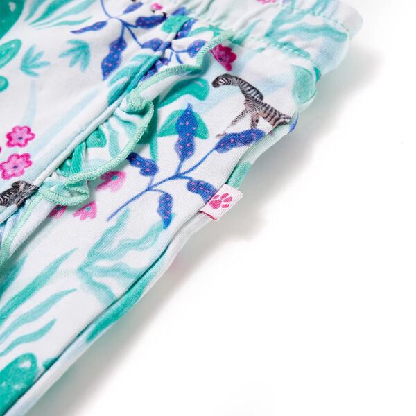 Vaikiški šortai su sutraukiama juostele, ekru ir mėtiniai, 104 dydžio