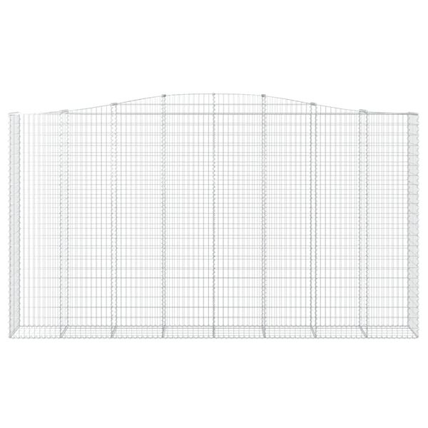 vidaXL Išlenkti gabiono krepšiai, 2vnt., 400x50x220/240cm, geležis