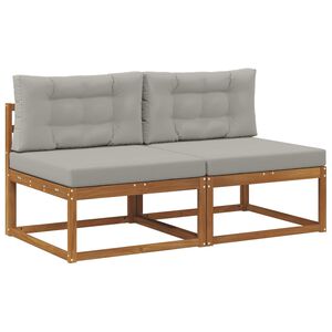 vidaXL Lauko Vidurinis Sofa su pagalve 2 Vienetas Natūrali