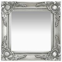 vidaXL Sieninis veidrodis, sidabrinis, 40x40cm, barokinis stilius
