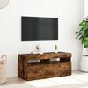 vidaXL TV spintelė su LED ap&scaron;vietimu, dūminio ąžuolo, 90x35x40cm