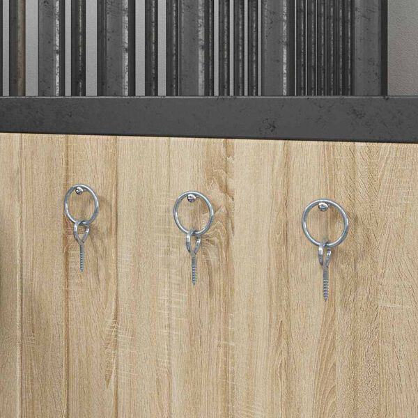 vidaXL Varžtai su kilpomis ir žiedais, 3vnt., sidabriniai, plienas