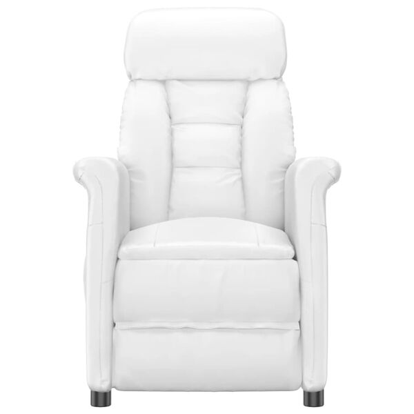 vidaXL Masažinis krėslas, baltos spalvos, dirbtinė oda