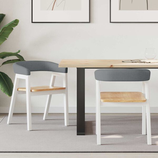 vidaXL Valgomojo kėdės 2 pcs Balta 54 x 57 x 73 cm