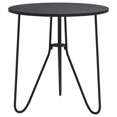 vidaXL Arbatos staliukas, juodos spalvos, 48cm, MDF ir geležis