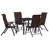 vidaXL Sodo valgomojo komplektas 5 pcs Ruda