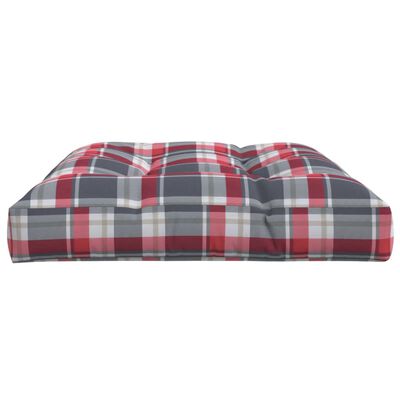 vidaXL Paletės pagalvėlė, raudona, 120x80x12cm, audinys, languota