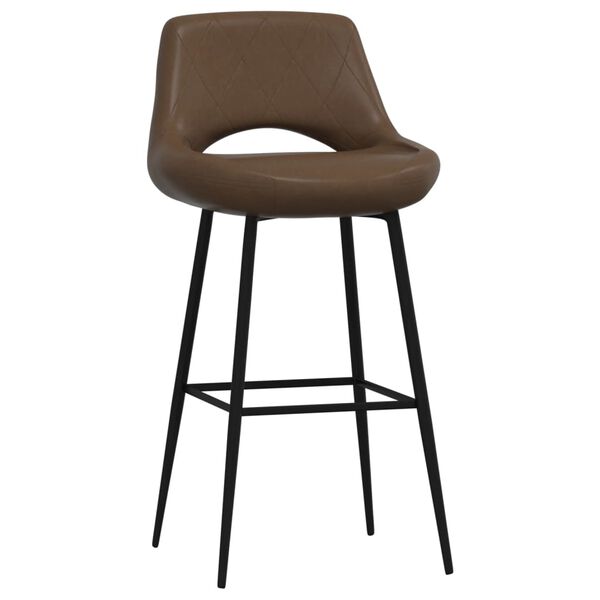 vidaXL Baro taburetė, tamsiai rudos spalvos, dirbtinė oda
