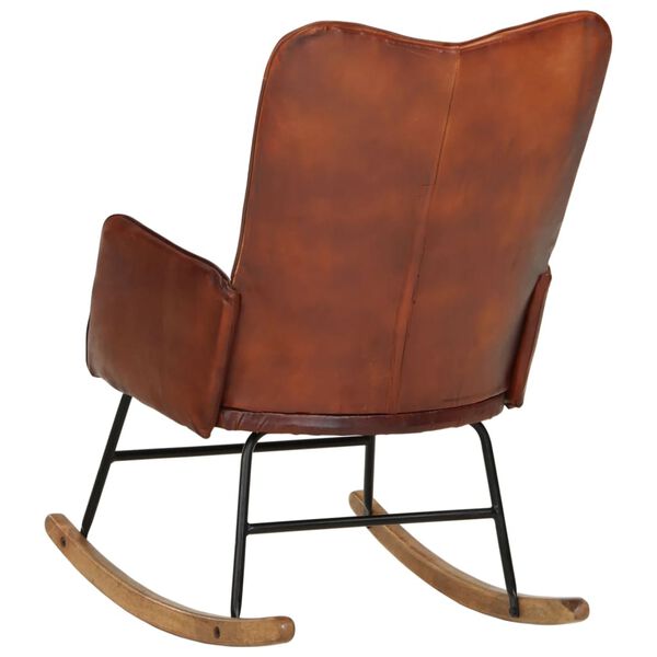 vidaXL Supama kėdė, rudos spalvos, tikra oda