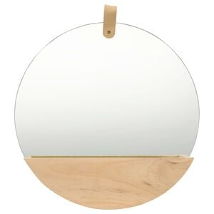 vidaXL Sieninis veidrodis, 35cm, pu&scaron;ies medienos masyvas