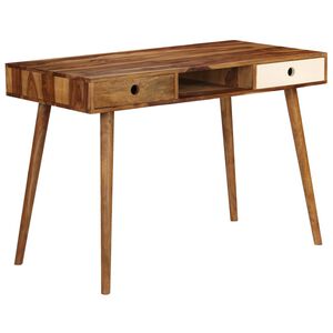 vidaXL Ra&scaron;omasis stalas, 110x55x76cm, rausv. dalberg. med. masyvas