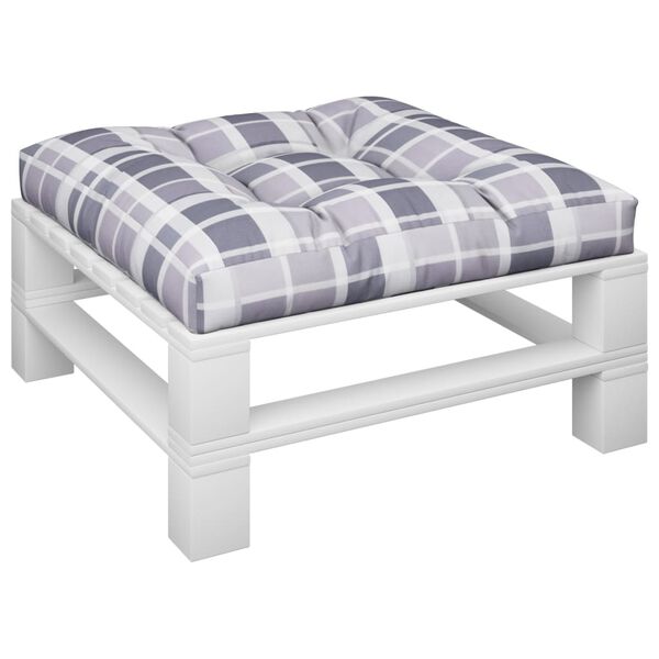 vidaXL Paletės pagalvėlė, pilka, 80x80x12cm, audinys, languota