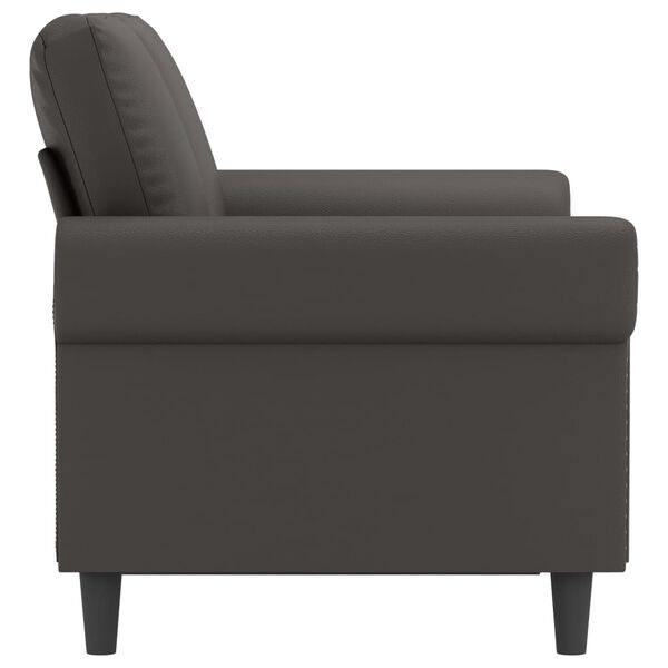 vidaXL Dvivietė sofa, pilkos spalvos, 120cm, dirbtinė oda