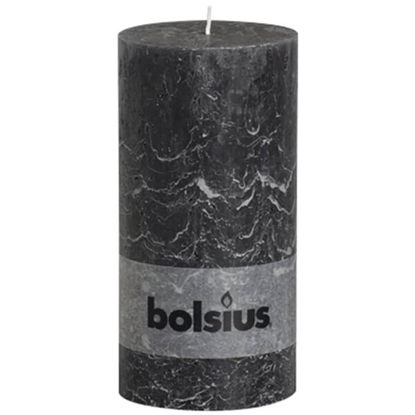 Bolsius Kaimi&scaron;ko stiliaus žvakės, 4vnt., antracito, 200x100mm